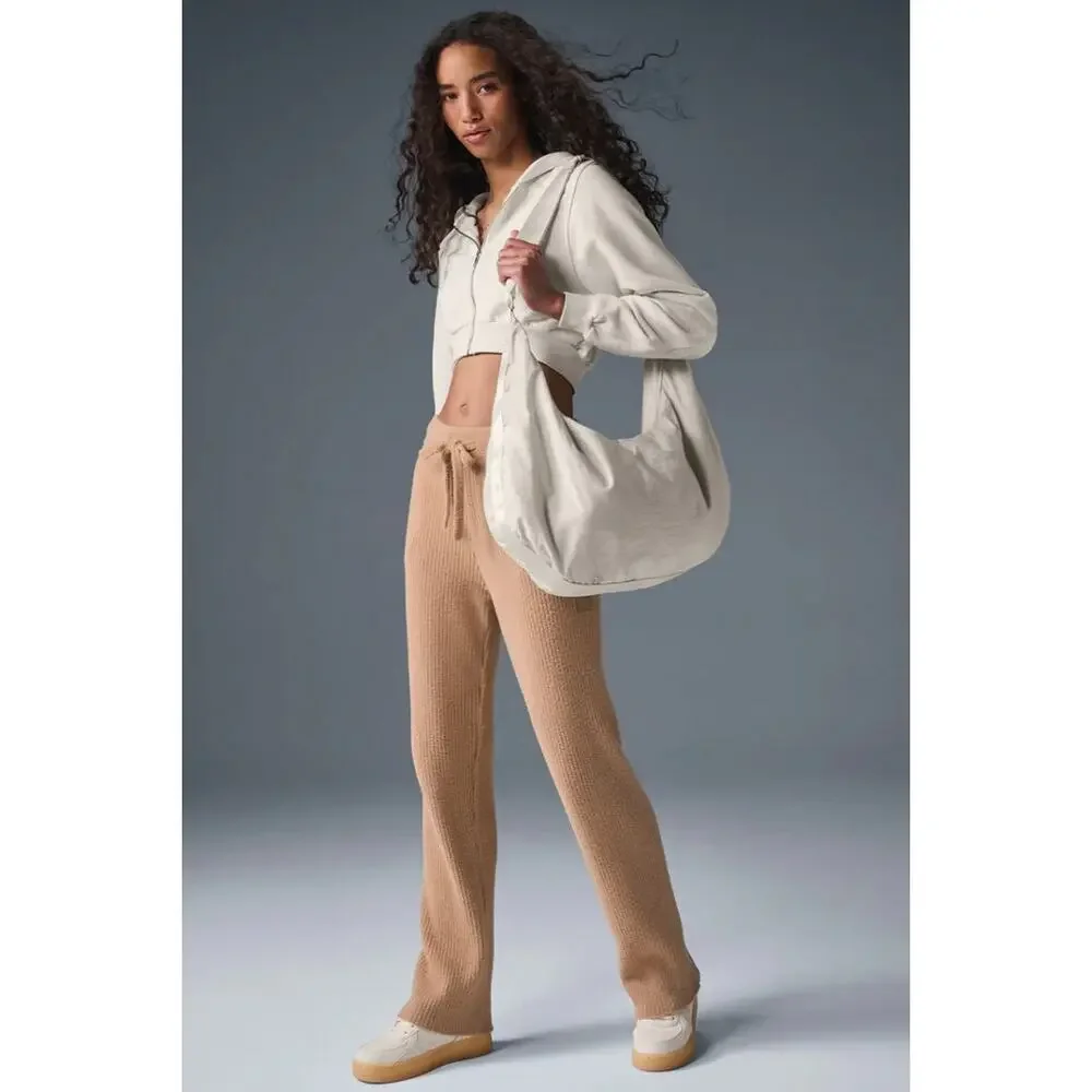 NWT Alo Yoga Sweet Escape Zip Up Hoodie Ivory Cropped Athleisure Sports Size S